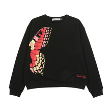 Load image into Gallery viewer, Urban Edge Butterfly Embroidered Sweatshirt - Black