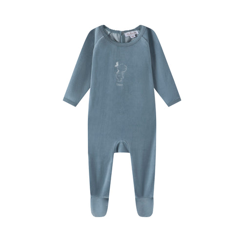 Oubon Velour Bear Boy's Print Footie