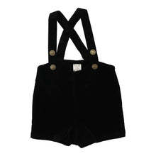 Load image into Gallery viewer, Lil Legs Velvet Suspender Shorts - Black