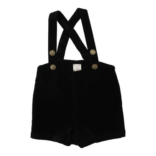 Lil Legs Velvet Suspender Shorts - Black