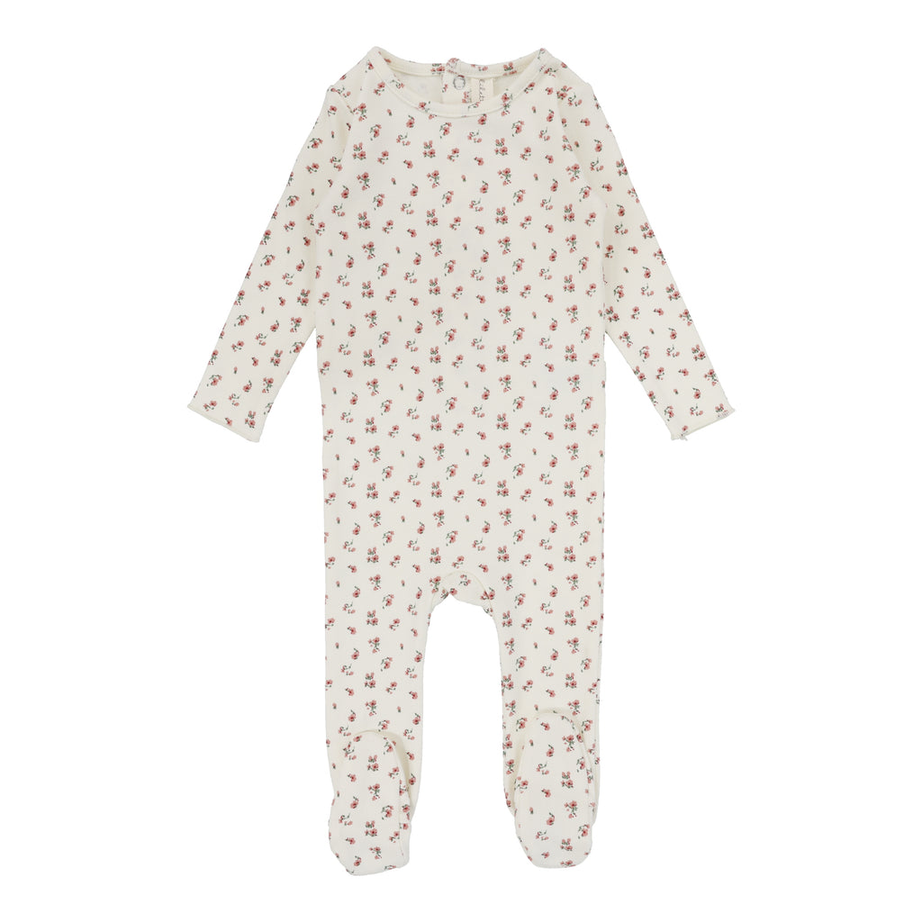 Lilette Vintage Floral Footie - Cream