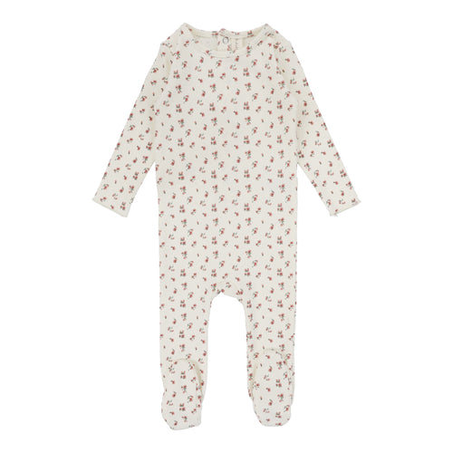 Lilette Vintage Floral Footie - Cream