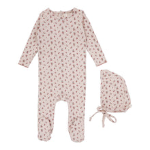 Load image into Gallery viewer, Lilette Vintage Floral Footie &amp; Beanie Set - Pink