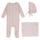 Lilette Vintage Floral 3PC Layette Set - Pink