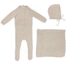 Load image into Gallery viewer, Lilette Vintage Knit 3PC Layette Set - Ecru