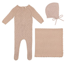 Load image into Gallery viewer, Lilette Vintage Knit 3PC Layette Set - Petal