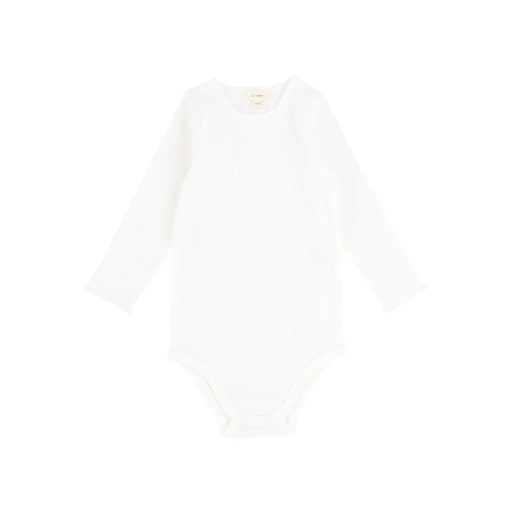 Lil Legs Ribbed Crewneck Onesie - Winter White