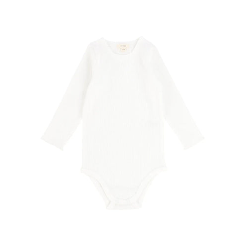 Lil Legs Ribbed Crewneck Onesie - Winter White