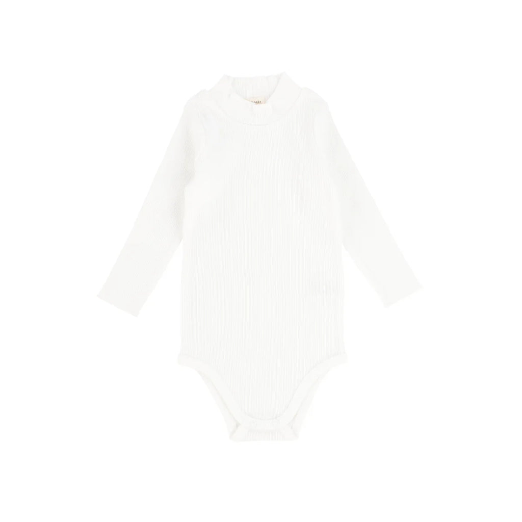 Lil Legs Ribbed Mock Neck Onesie - Winter White