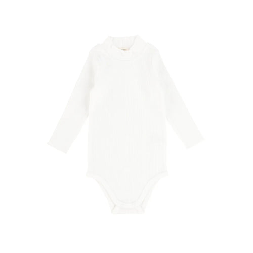 Lil Legs Ribbed Mock Neck Onesie - Winter White