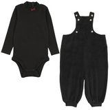 Ann Of Nan Black Velour Romper With Onesie