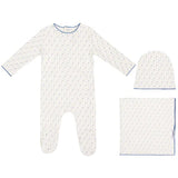 Mini Label Boys Bright Floral Print Layette Set - White