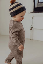 Load image into Gallery viewer, Finch &amp; Fable - Wool Rib Playsuit and Bonnet - Sand RUNS BIG