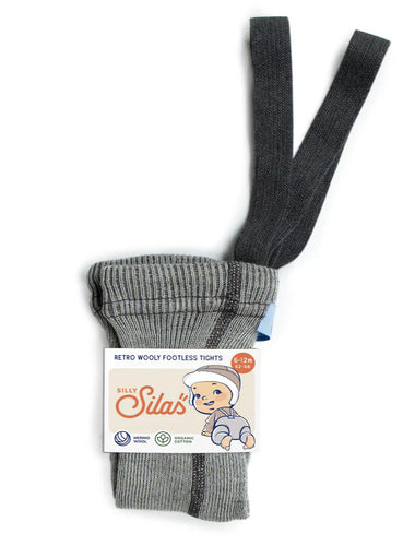 Silly Silas Wooly Footless Wool Cotton Tights - Granite Grey - Final Sale