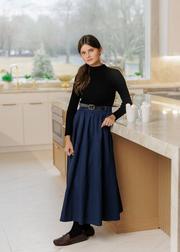 Velvette Label Blue Black Belt Skirt