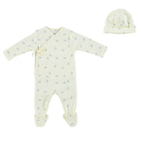 Bebe Organic Aaron Footie And Hat - Blue Branch