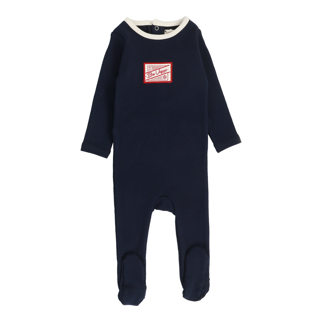 Lil Legs Bon Voyage Boys Footie - Navy