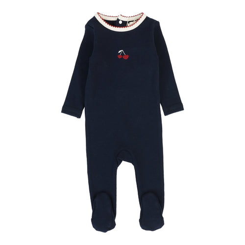 Lil Legs Bon Voyage Girls Footie - Navy