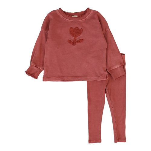 Lil Legs Sherpa Tulip Set - Mineral Red