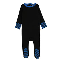 Load image into Gallery viewer, Lil Legs Striped Cuff Footie - Black/Royal Blue