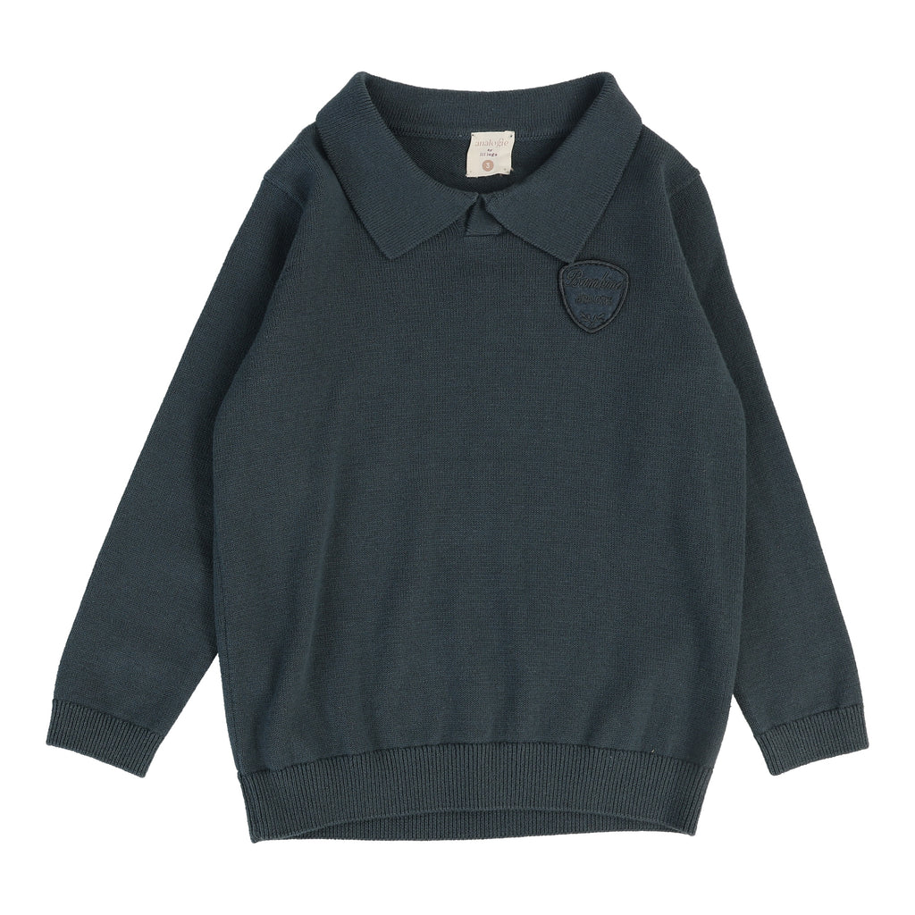 Lil Legs Knit Polo - Slate