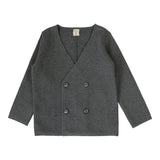 Lil Legs Double Breasted Knit Blazer - Mid Grey