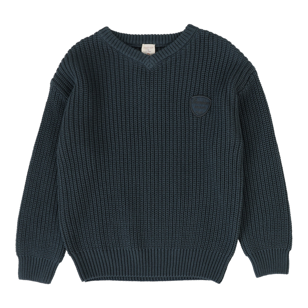 Lil Legs Knit VNeck Sweater - Slate