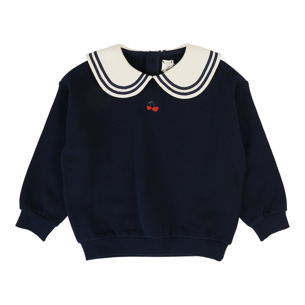Lil Legs Embroidered Cherry Sweatshirt - Navy