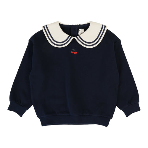 Lil Legs Embroidered Cherry Sweatshirt - Navy