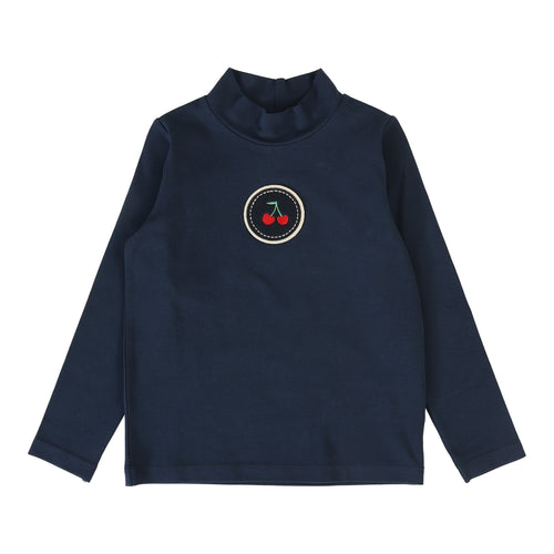 Lil Legs Detail Mockneck - Navy