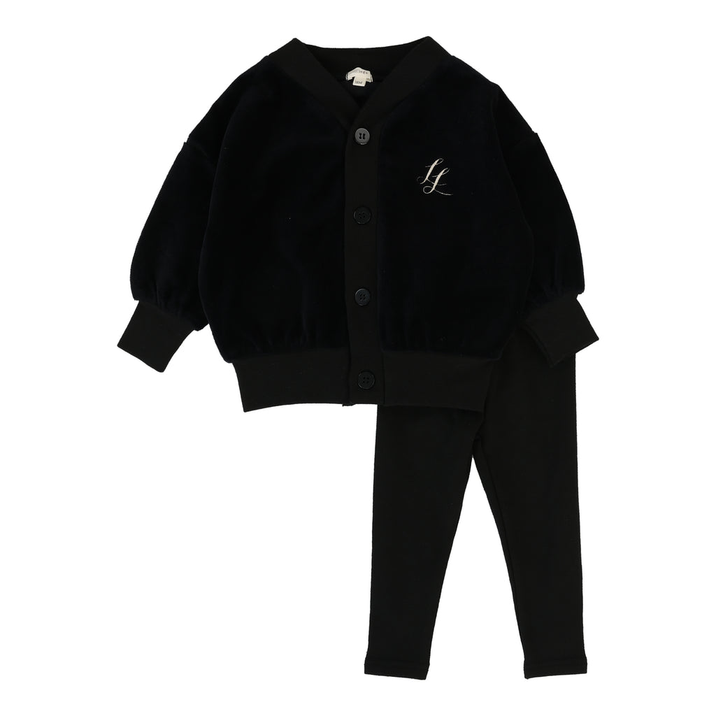 Lil Legs Boys Shabbos Lounge Set - Black