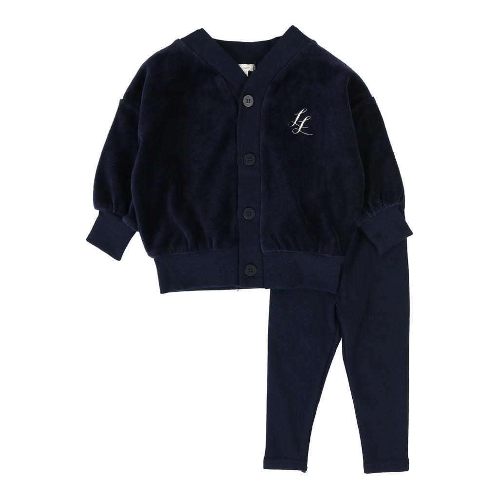 Lil Legs Boys Shabbos Lounge Set - Navy