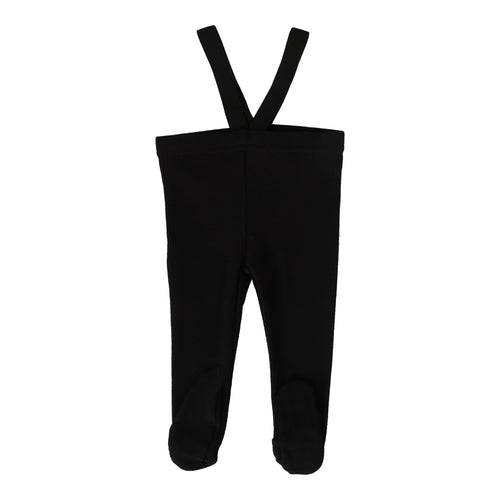 Lil Legs Footed Suspender Leggings - Black
