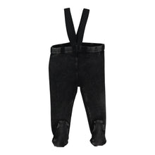 Load image into Gallery viewer, Lil Legs Footed Suspender Leggings - Black Wash