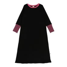 Load image into Gallery viewer, Lil Legs Striped Cuff Nightgown - Black/Hot Pink