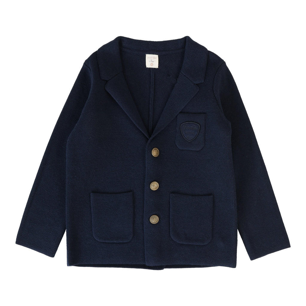 Lil Legs Crest Knit Blazer - Navy