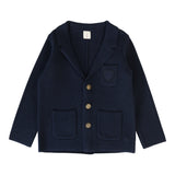 Lil Legs Crest Knit Blazer - Navy
