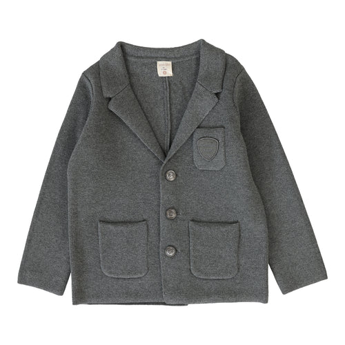 Lil Legs Crest Knit Blazer - Mid Grey