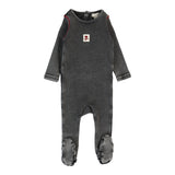 Lil Legs Girls Contrast Footie - Black Wash