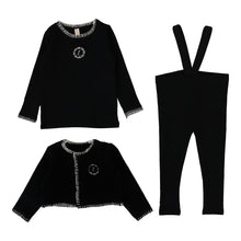 Load image into Gallery viewer, Lilette Velour Cardi Lounge Set - Black