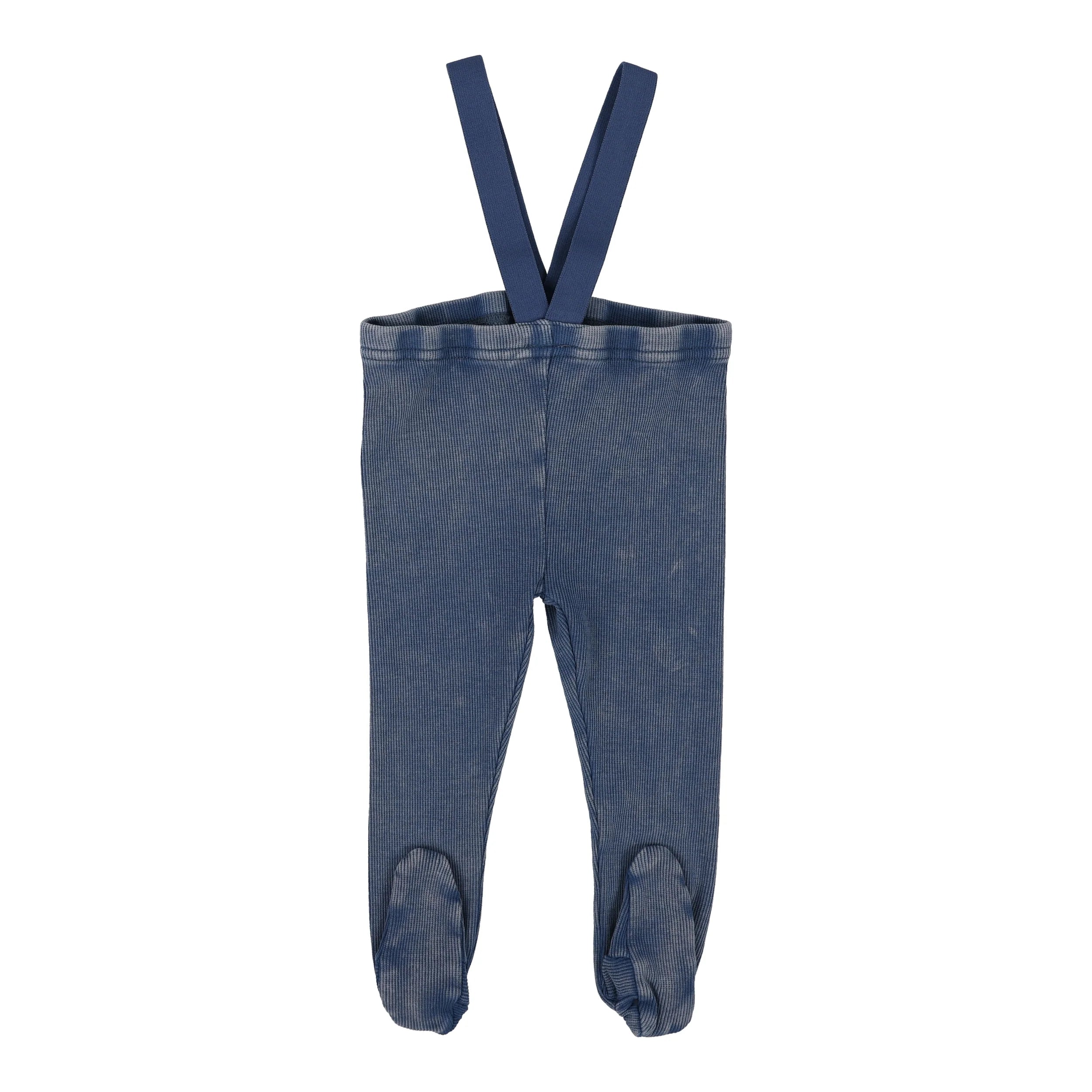 Lil Legs Footed Suspender Leggings - Blue Wash – Moonlight