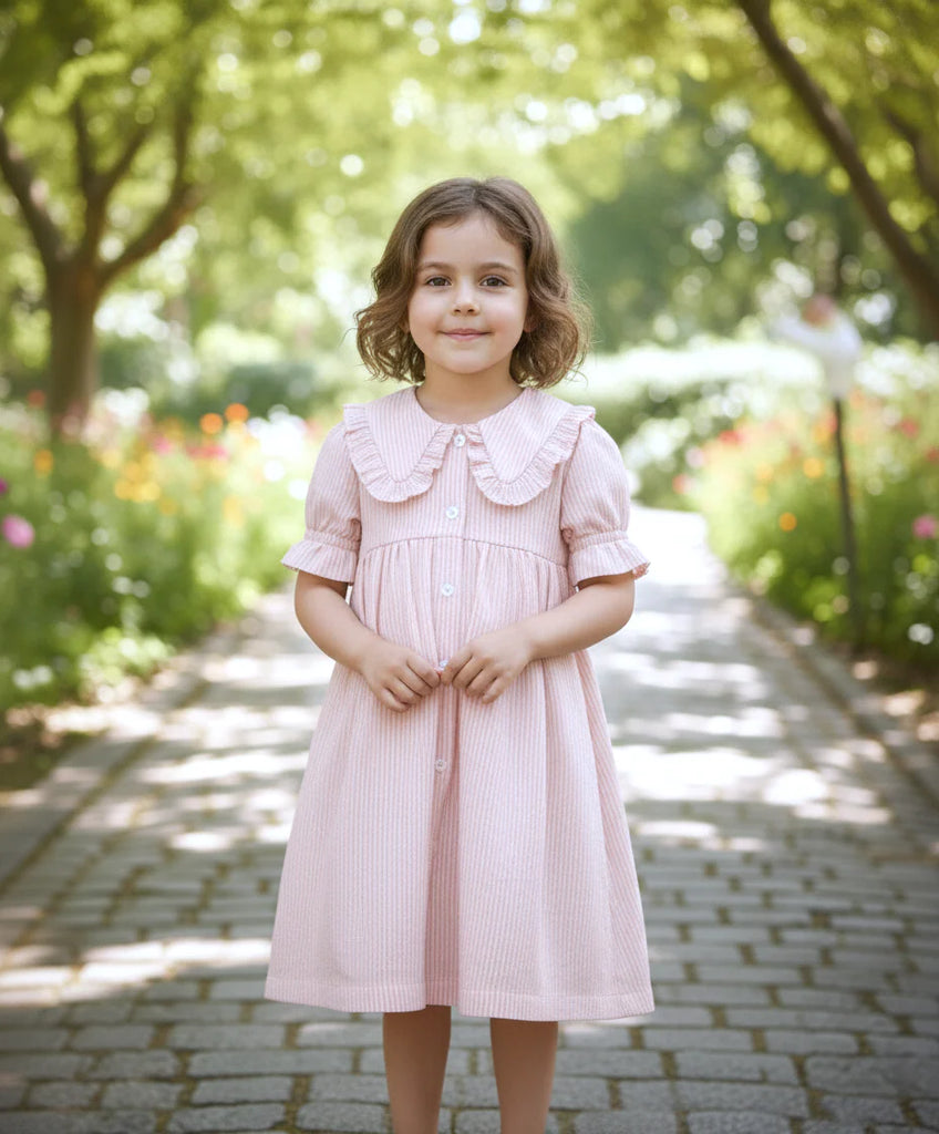 Yo Baby Stripe Dress - Soft Pink
