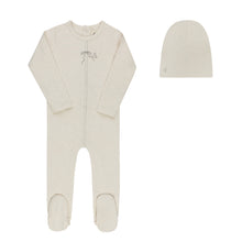 Load image into Gallery viewer, Ely's &amp; Co Bird Seam Collection Footie And Beanie - Cream/Charcoal