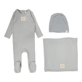 Lilette Pointelle Emblem Layette Set - Light Blue