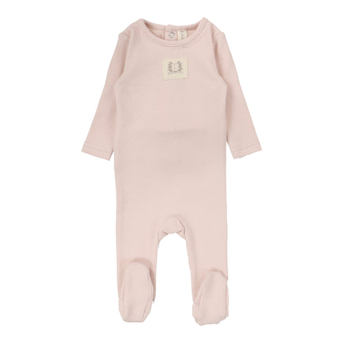 Lilette Pointelle Emblem Footie - Soft Pink