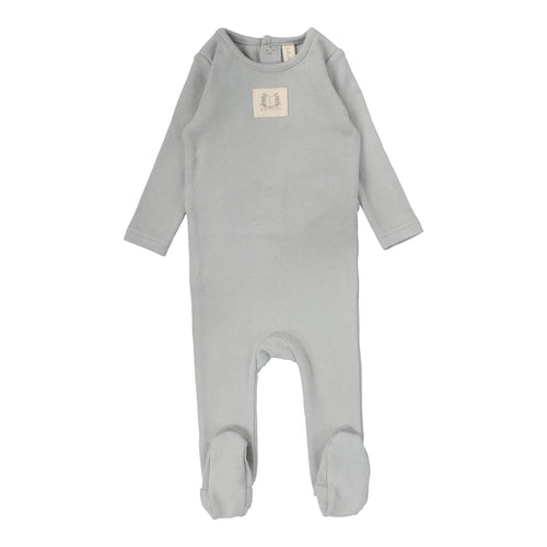 Lilette Pointelle Emblem Footie - Light Blue