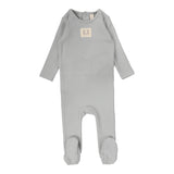 Lilette Pointelle Emblem Footie - Light Blue