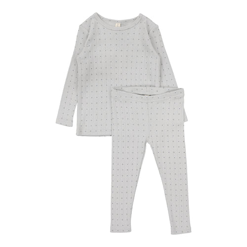Lilette Linear Printed Long Sleeve Set - Light Blue