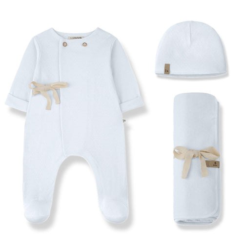 1+ In The Family Asis Layette Set - Misty Blue