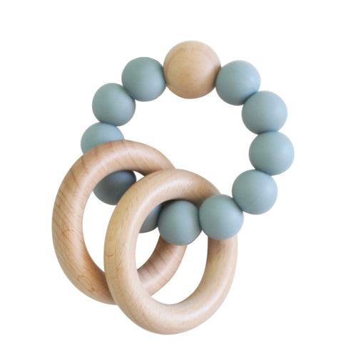 Alimrose Beechwood Teether Ring Set Ether